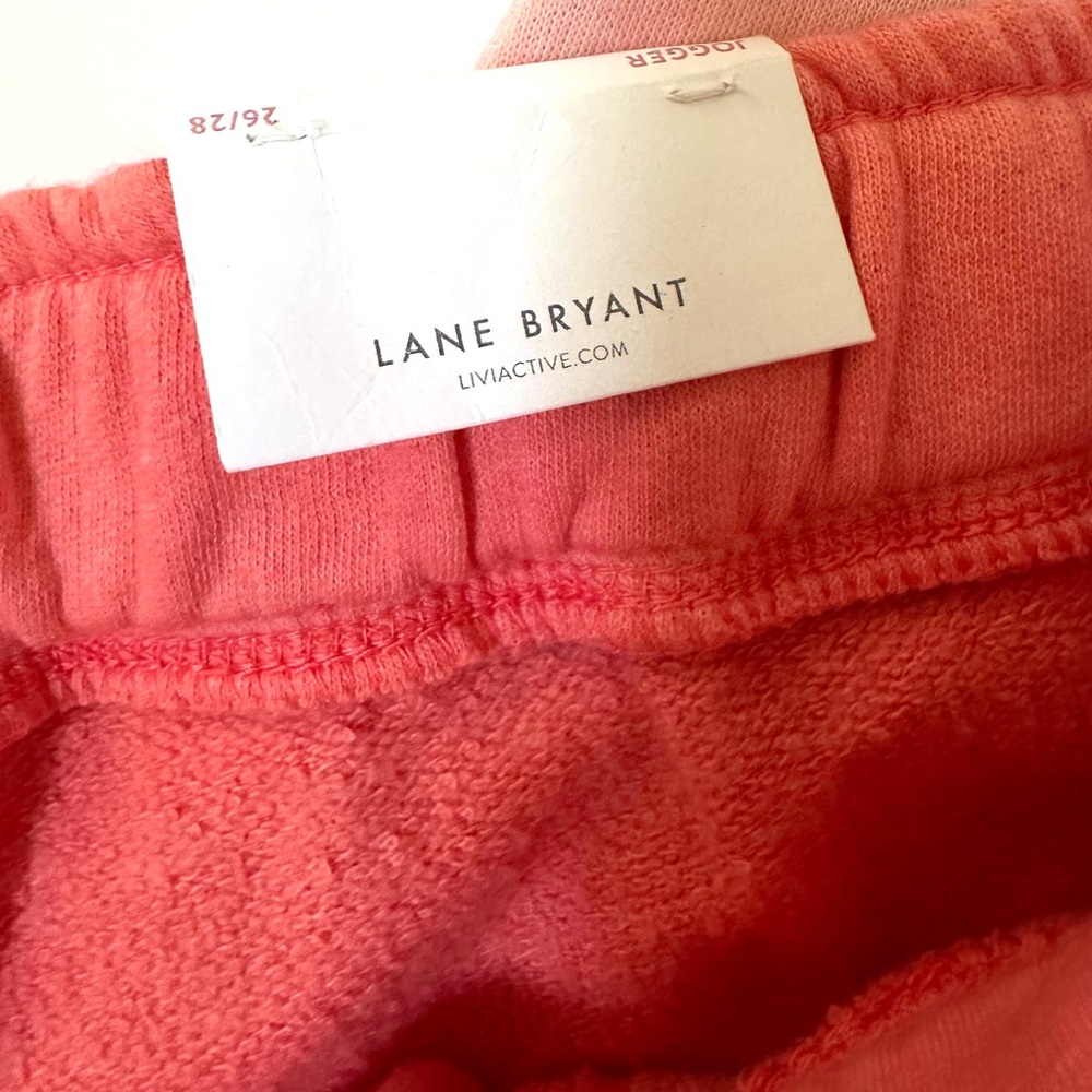 LIVI By Lane Bryant Women’s Peach/White Color Block Sweatpants Plus Size Jogger - Picture 5 of 11